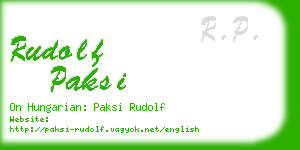 rudolf paksi business card